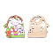 Single-Sided Printed Wood Big Pendants, Rabbit Charm, Hot Pink, 88x78x2.5mm, Hole: 2.5mm