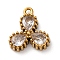 Ion Plating(IP) 304 Stainless Steel Cubic Zirconia Pendants, Water Drop Charms, Real 18K Gold Plated, Clear, 12x10.5x2.5mm, Hole: 1.2mm