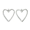 Non-Tarnish 304 Stainless Steel Pendants, Hollow Heart Charms, Stainless Steel Color, 19.5x17x1mm, Hole: 1.5mm