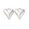 Brass Charms, Heart Charms, Rack Plating, Long-Lasting Plated, Cadmium Free & Lead Free, Platinum, 14x12x3mm, Hole: 3mm