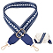 Polyester Adjustable Bag Straps, with PU Leather & Alloy Swivel Clasps, Midnight Blue, 80~131x3.65~3.9x0.1~0.3cm