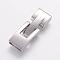 Tarnish Resistant 304 Stainless Steel Snap Lock Clasps, Smooth Surface, Stainless Steel Color, 34.5x12x5mm, Hole: 3x10mm