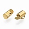 304 Stainless Steel Slide On End Clasp Tubes, Slider End Caps, Golden, 6x6x4mm, Hole: 3x1.5mm, Inner Diameter: 3mm