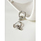 Heart 304 Stainless Steel Hoop Earrings, Stainless Steel Color, 23x18mm
