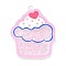 Transparent Printed Acrylic Pendants, Floating Pendants, with Acrylic, Cup Cake, 57x46x5mm, Hole: 2.5mm