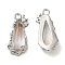 Brass Micro Pave Cubic Zirconia Pendants, with Glass Finding, Nickel Free, Teardrop, Sandy Brown, 15.4x6.9x3.6mm, Hole: 1.2mm