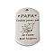 Anti-Tarnish 201 Stainless Steel Pendants, Message Charm, Rectangle with Word Charm, Stainless Steel Color, 49x28x1.8mm, Hole: 3mm
