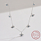 Anti-Tarnish Rhodium Plated 925 Sterling Silver Cable Chain Necklaces, Cubic Zirconia Evil Eye Charm Necklace for Women, Platinum, 15-3/4 inch(40cm)