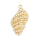 Shell Shape Brass ABS Imitation Pearl Pendants, Rack Plating, Long-Lasting Plated, Cadmium Free & Lead Free, Real 18K Gold Plated, 33x18x10mm, Hole: 2.5mm