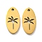 304 Stainless Steel Charms, Laser Cut, Coconut Tree, Golden, Oval, 11.7x6x1mm, Hole: 1mm