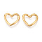 304 Stainless Steel Linking Rings, Ion Plating(IP), Heart Link, Real 18K Gold Plated, 17.9x20.1x4.2mm
