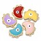 Eco-Friendly Alloy Enamel Pendants, Cadmium Free & Nickel Free & Lead Free, Moon with Evil Eye, Light Gold, Mixed Color, 27x20x2.5mm, Hole: 1.8mm