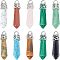 NBEADS 10 Pcs Gemstone Pendants, Bullet Shape Rose Quartz Charms Stone Pendants for Necklace Jewelry Making, 10 Materials
