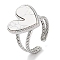 304 Stainless Steel Ring, Adjustable Synthetic Howlite Rings, Heart, 18x17.5mm, Inner Diameter: Adjustable