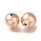 Rack Plating Brass Beads, Long-Lasting Plated, Lead Free & Cadmium Free, Round, Rose Gold, 14mm, Hole: 1.8mm