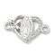 Rack Plating Brass Micro Pave Clear Cubic Zirconia Religion Heart Virgin Mary Connector Charms, Long-Lasting Plated, Lead Free & Cadmium Free, Platinum, 10x16x2.2mm, Hole: 1.6mm