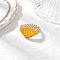 Glass Finger Rings, Rhombus, Yellow, 17~18mm, Inner Diameter: 20~20.5mm