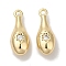 Brass Micro Pave Clear Cubic Zirconia Pendants, Cadmium Free & Nickel Free & Lead Free, Baseball Bat, Real 18K Gold Plated, 15x5.5x4.5mm, Hole: 1.2mm