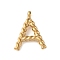 316 Surgical Stainless Steel Pendants & Charms, Golden, Letter A, 15x12x2mm, Hole: 2mm