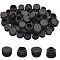 64Pcs 4 Style Plastic Furniture End Caps, Chair Leg Inserts Plug, Round Tube Inserts, Chair Leg Glide Protectors, Column, Black, 20~30x9.5~17mm, 16pcs/style