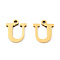 201 Stainless Steel Charms, Alphabet, Letter.U, 9x7.5x1mm, Hole: 1mm