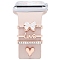 Word Love & Heart Alloy Rhinestones Watch Band Charms Set, Watch Band Studs, Decorative Ring Loops, Rose Gold, Inner Diameter: 2.2x0.35cm, 4pcs/set