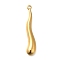 304 Stainless Steel Pendants, Twist Bar Charm, Golden, 37.5x7x2.5mm, Hole: 1.6mm