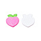 Printed Acrylic Cabochons, Peach, Pearl Pink, 36x33.5x2mm