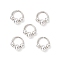 304 Stainless Steel Linking Rings with Brass Round Beads, Rack Plating, Ring Shape, Stainless Steel Color, 9x8.5x4mm, Hole: 4~6mm