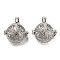 Rack Plating Brass Hollow Round Cage Pendants, For Chime Ball Pendant Necklaces Making, Long-Lasting Plated, Platinum, 22.5x22x18mm, Hole: 8x4mm
