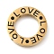 304 Stainless Steel Pendants, Round Ring with Word LOVE, Golden, 24.5x24.5x3mm, Hole: 1.8mm