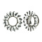Flower Brass Alloy Ear Tunnels, Platinum, 10mm