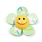 Opaque Printed Acrylic Big Pendants, Flower, Aquamarine, 50.5x52.5x14.5mm, Hole: 1.8mm