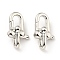 Rack Plating Brass Lobster Claw Clasps, Oval, Cadmium Free & Lead Free, Platinum, 19x11.5x8mm, Hole: 2.5x4.5mm