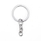 Alloy Split Key Rings, with Chains, Keychain Clasp Findings, Platinum, 22mm