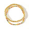2Pcs Fashionable Brass & Seed Beads Beaded Stretch Bracelet Sets for Women, Golden, 6-7/8 inch(17.5cm)
