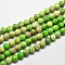 Natural Imperial Jasper Beads Strands, Round, Dyed, Lime, 8mm, Hole: 1mm, about 45~47pcs/strand, 37.5~38cm