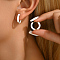 Stylish Stainless Steel Multi-color Circle Geometric Earrings for Women Casual Wear, Hoop Earrings, Ring
