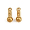 304 Stainless Steel Pendants, Ion Plating(IP), Round Charm, Real 18K Gold Plated, 15x5.5mm, Hole: 1.8mm
