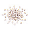Plating Metal Enlaced Acrylic Beads, Flat Round with Golden Plated Letter, White, 7x4mm, Hole: 1.8mm, 1000pcs/bag