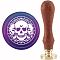 CRASPIRE Skull Wax Seal Stamp Magic Circle Sealing Wax Stamps Moon 30mm/1.18inch Removable Brass Head Sealing Stamp with Wooden Handle for Halloween Invitations Cards Gift Wrap