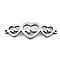 Tarnish Resistant 304 Stainless Steel Link Connectors, Laser Cut, Heart with Electrocardiograph, Stainless Steel Color, 10.5x30.5x1.5mm, Hole: 1mm