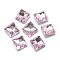 Pointed Back Glass Rhinestone Cabochons, Back Plated, Faceted, Square, Pearl Pink, 10x10x5mm