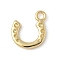 U-Shaped Brass Pendants, Rack Plating, Lead Free & Cadmium Free, Real 18K Gold Plated, Fit for 0.7~1.2mm Rhinestone, 14x12x2mm, Hole: 1.8mm