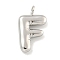 Non-Tarnish 304 Stainless Steel Pendants, Letter Charm, Stainless Steel Color, Letter F, 16.5x10x3mm, Hole: 2mm