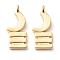 Brass Pendants, Long-Lasting Plated, Adinkra Symbols Akoben, Real 18K Gold Plated, 18.5x8x1.3mm, Hole: 1.5mm