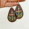 Colorful Acrylic Teardrop Dangle Earrings, Cross, 82mm