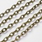 Iron Cable Chains, Unwelded, with Spool, Flat Oval, Cadmium Free & Nickel Free & Lead Free, Antique Bronze, 5.9x3.9x1mm, about 164.04 Feet(50m)/roll
