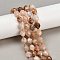 Natural Cherry Blossom Agate Beads Strands, Faceted, Oval, with Seed Beads, 9x10mm, Hole: 1.2mm, about 32pcs/strand, 15.75''(40cm)