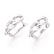 Brass Hoop Earring Findings, Cadmium Free & Nickel Free & Lead Free, Chain Charm, Real Platinum Plated, 21x12.5x7mm, Hole: 1.4~1.5mm, Pin: 1mm